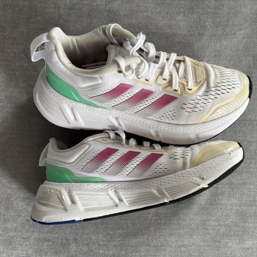 Adidas Lucid Fuchsia White Pink Mint Running Sneakers HP2431 Womens Size 7
